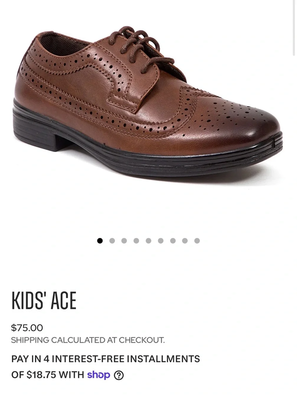 Deer Stags Boys Brown Wingtip Dress Shoes